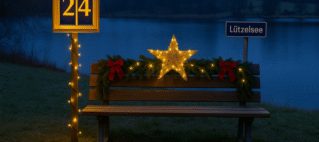 Adventsfenster Bänkli - Illustration, erstellt mit KI